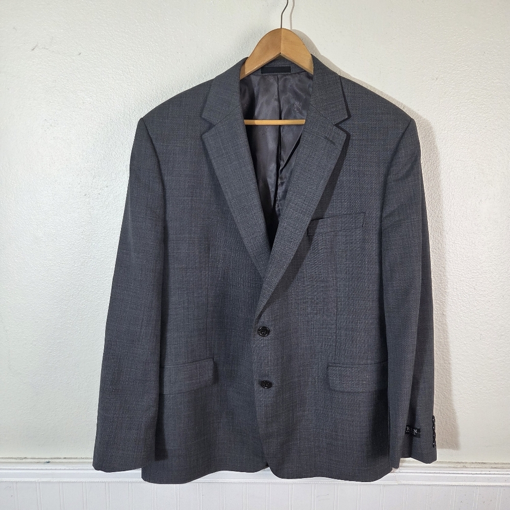 Lauren Ralph Lauren Men Gray Wool Blend Blazer Sport Coat 46R 2 Button Classic